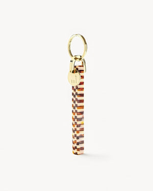 Tortoise Checker & Gold Bar Keychain