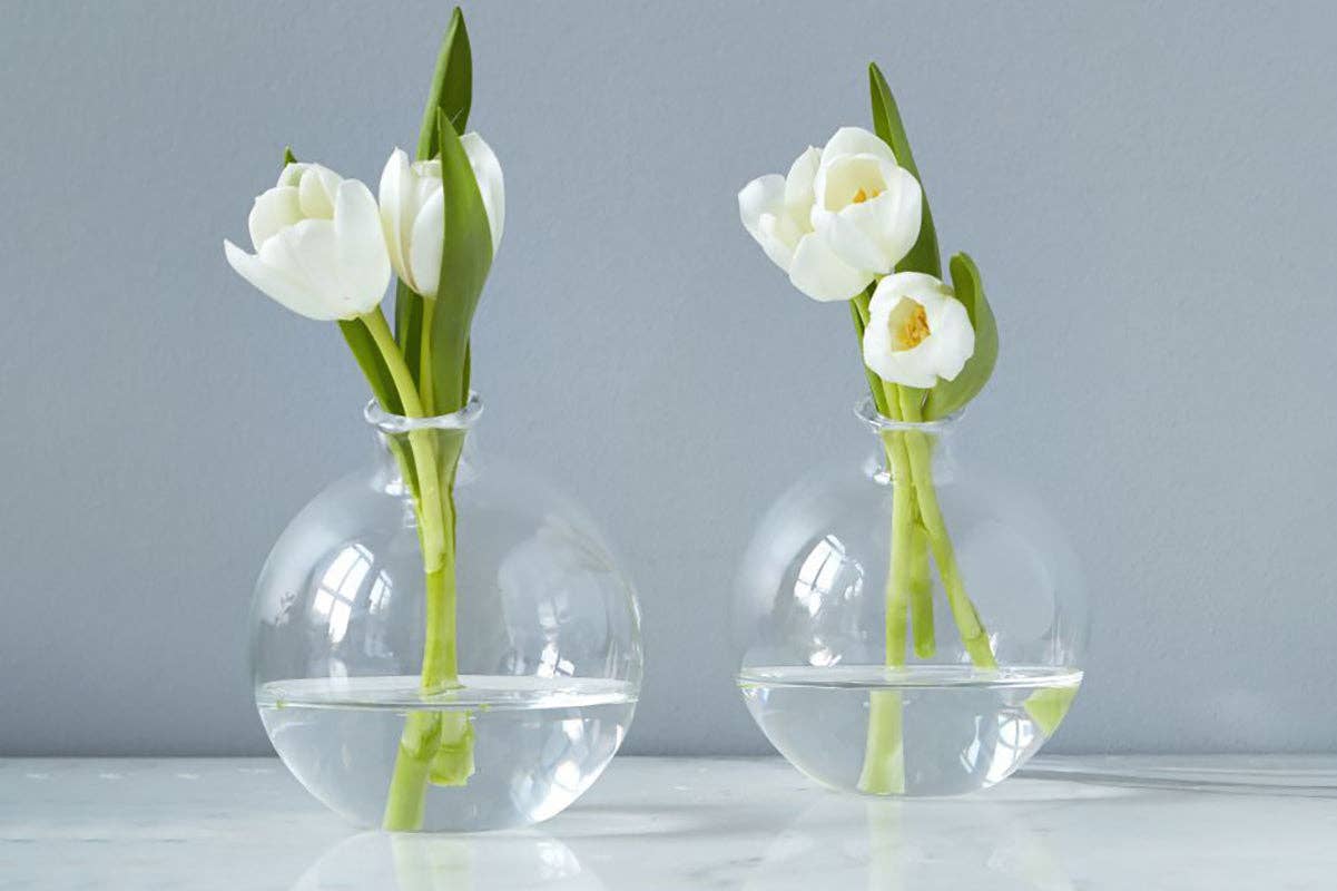 Clear Glass Sphere Bud Vase