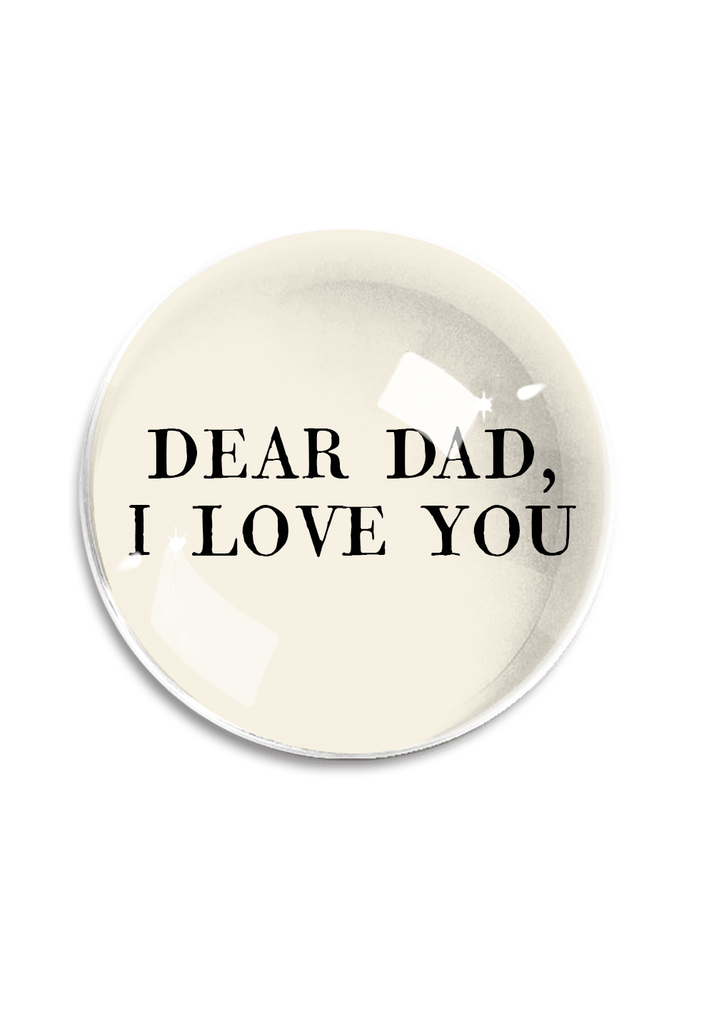 Dear Dad Crystal Paperweight - Box Turtle