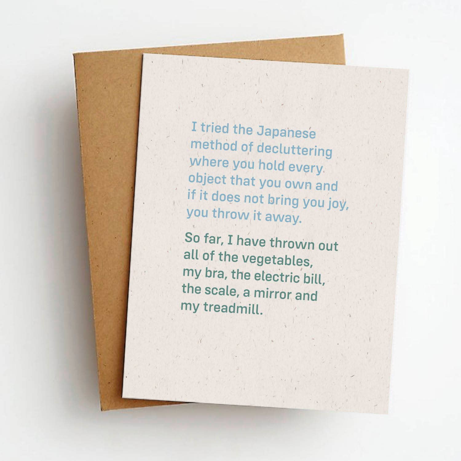 Decluttering Funny Everyday Greeting Card - Box Turtle
