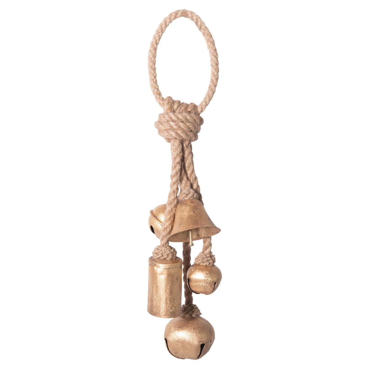 Decorative Metal Bells on Jute Hanger - Box Turtle