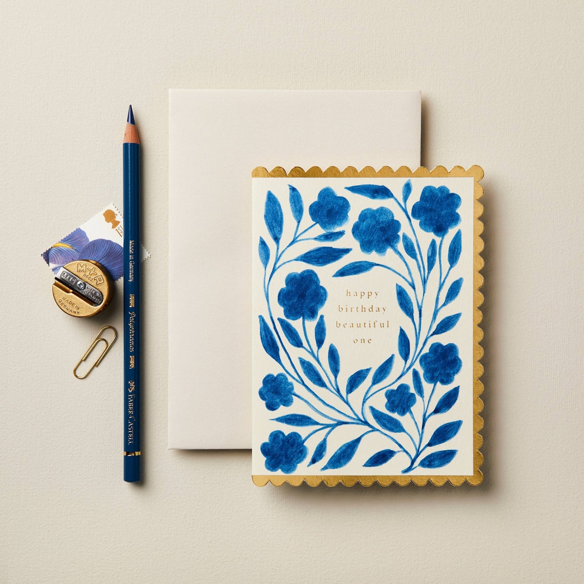 Delft Flora Happy Birthday Beautiful One Card - Box Turtle