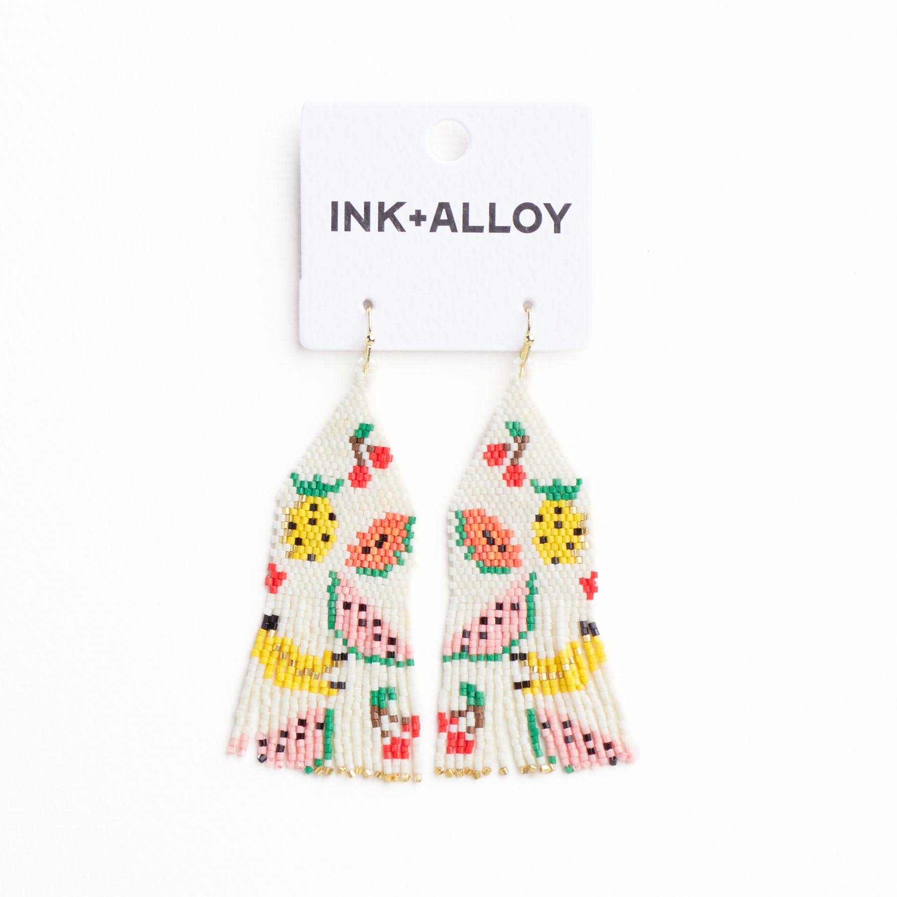 Delilah Fruit Beaded Fringe Earrings - Box Turtle