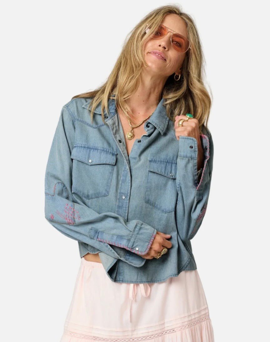 Denim Western Pia Shirt - Box Turtle