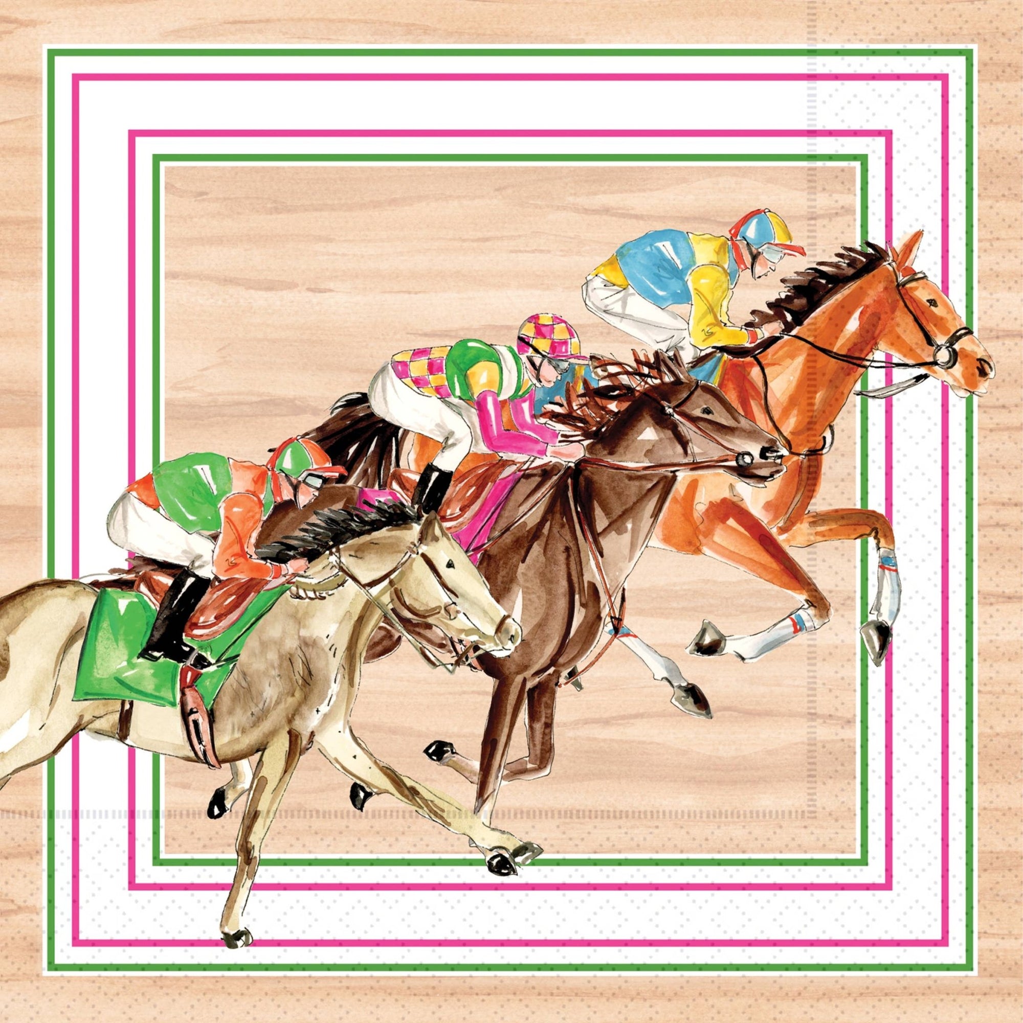 Derby Rider Cocktail Napkins - Box Turtle