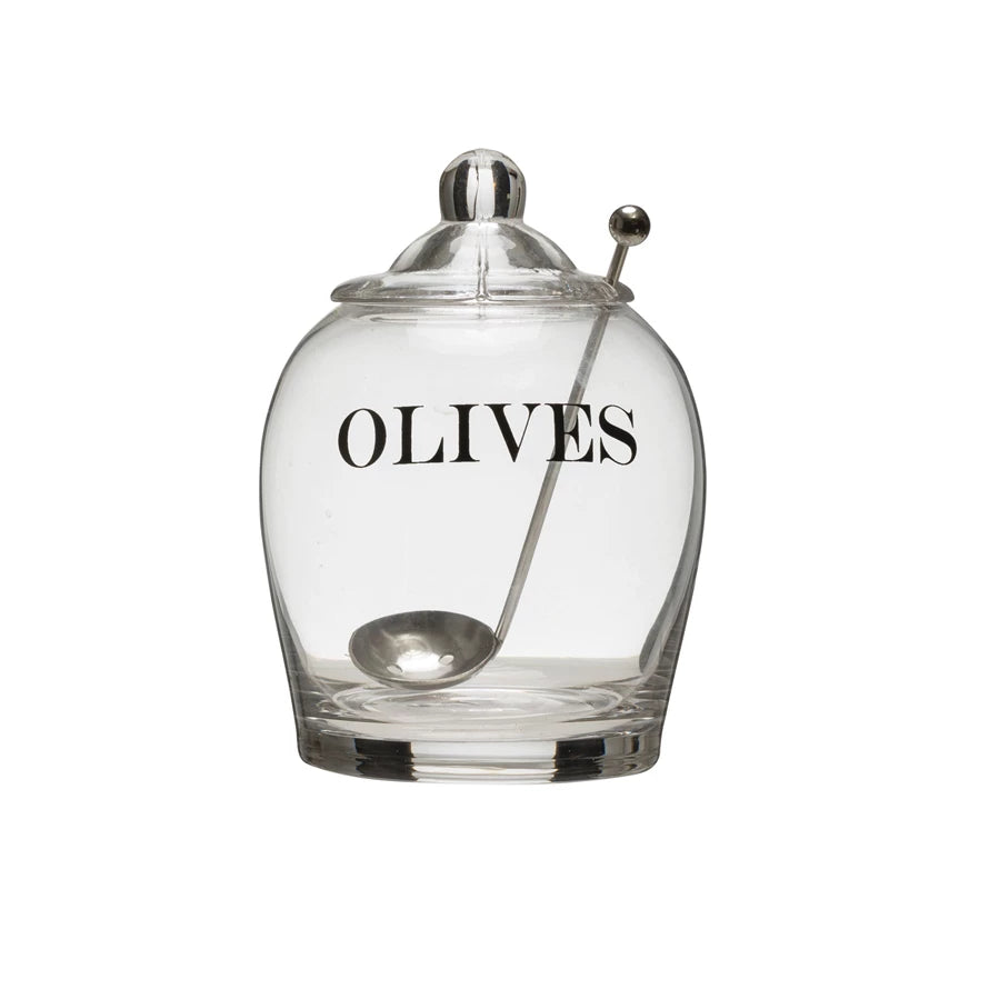 Glass Olive Jar