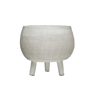 White Footed Terracotta Planter