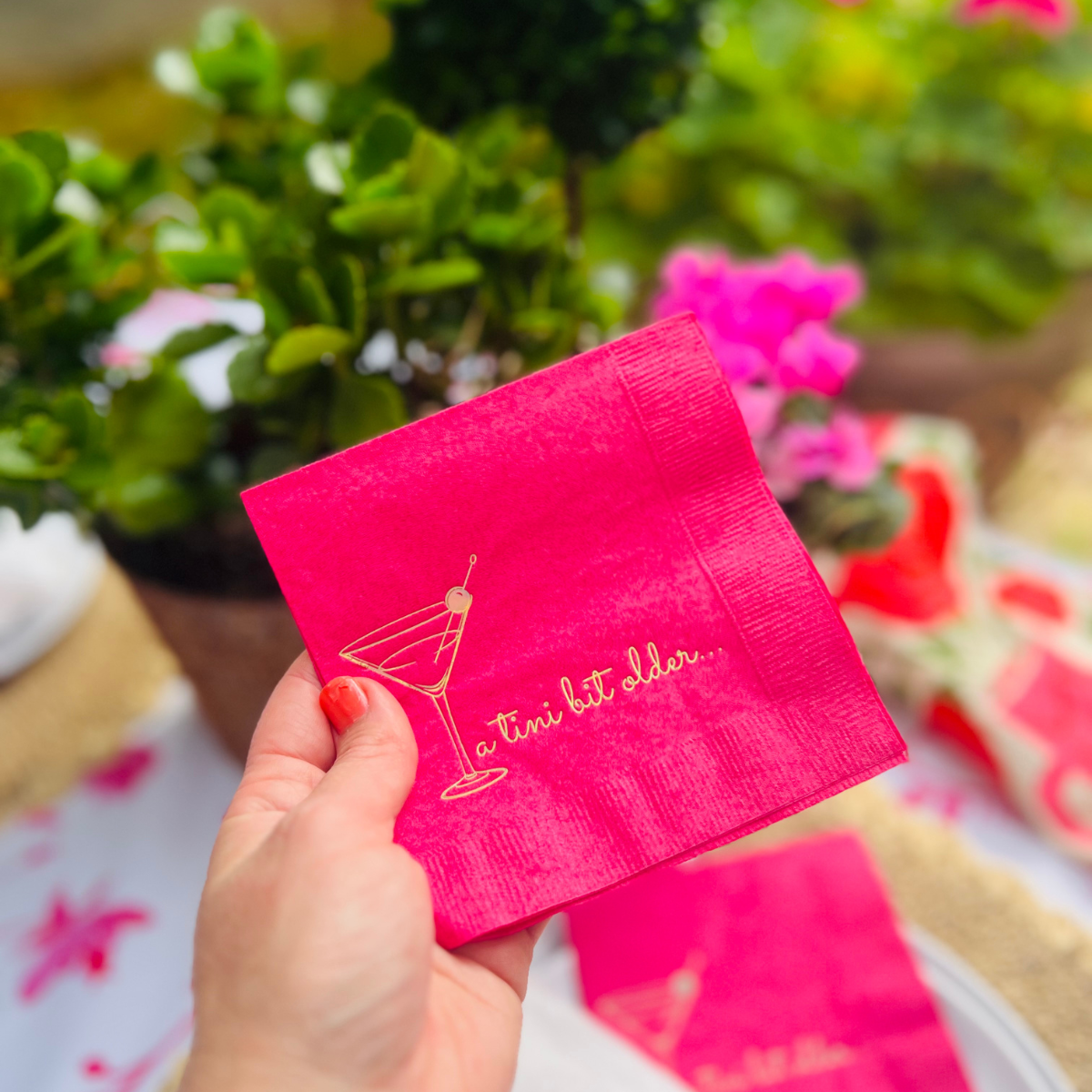 Pink A Tini Bit Older Cocktail Paper Napkins