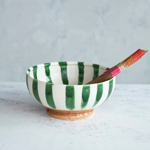 Green Striped Bowl
