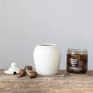 Stoneware Olive Jar