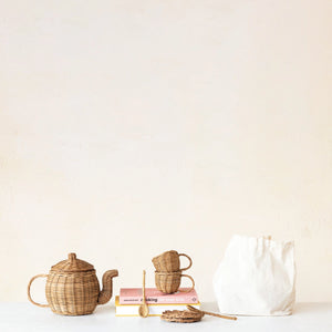 Rattan Toy Tea Set