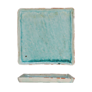 Aqua Glazed Stoneware Tray