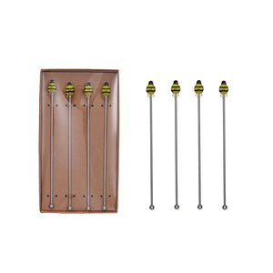 Bee Cocktail Stirrers S/4