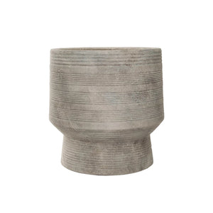 Footed Planters with Debossed Lines