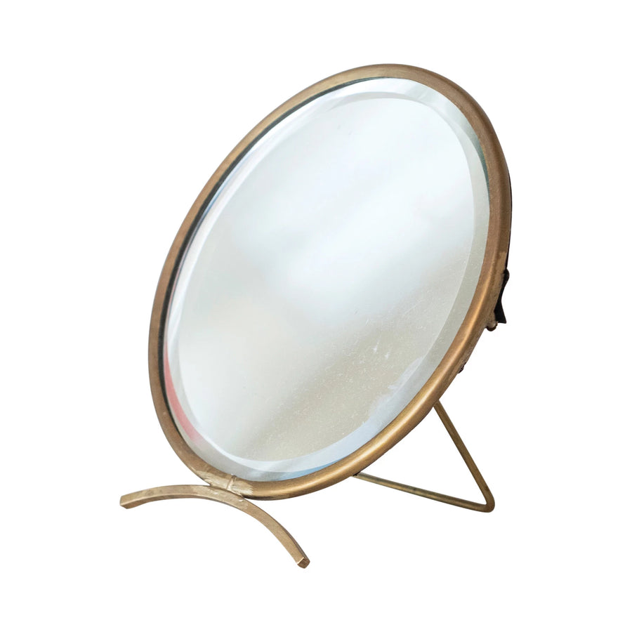 Small Round Brass Mirror