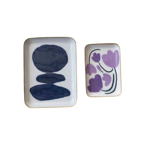 Abstract/Floral Enamel Trays
