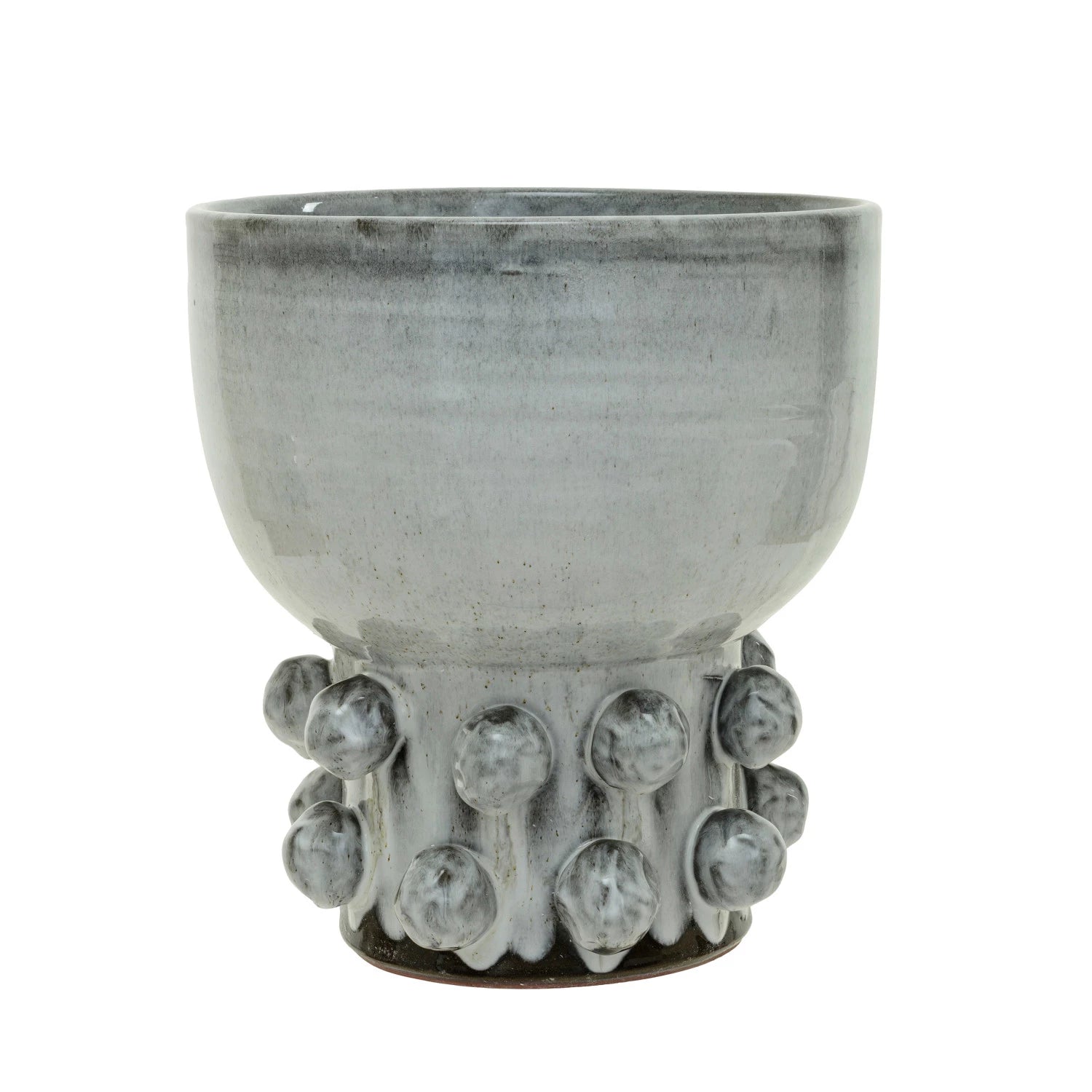 Ceramic Footed Pot with Raised Dots