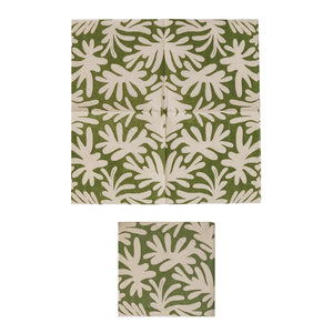 Green Abstract Leaf Cocktail Napkins