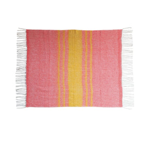 Pink and Yellow Striped Blanket