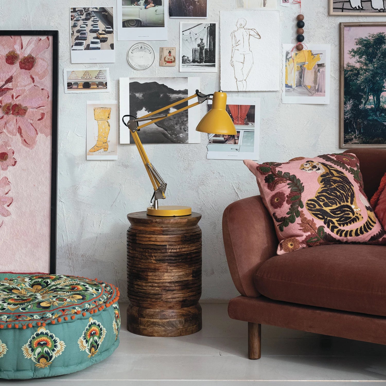 Yellow Swing Arm Lamp