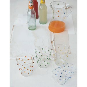 Drinking Glass with Colorful Dots