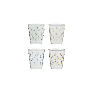 Drinking Glass with Colorful Dots