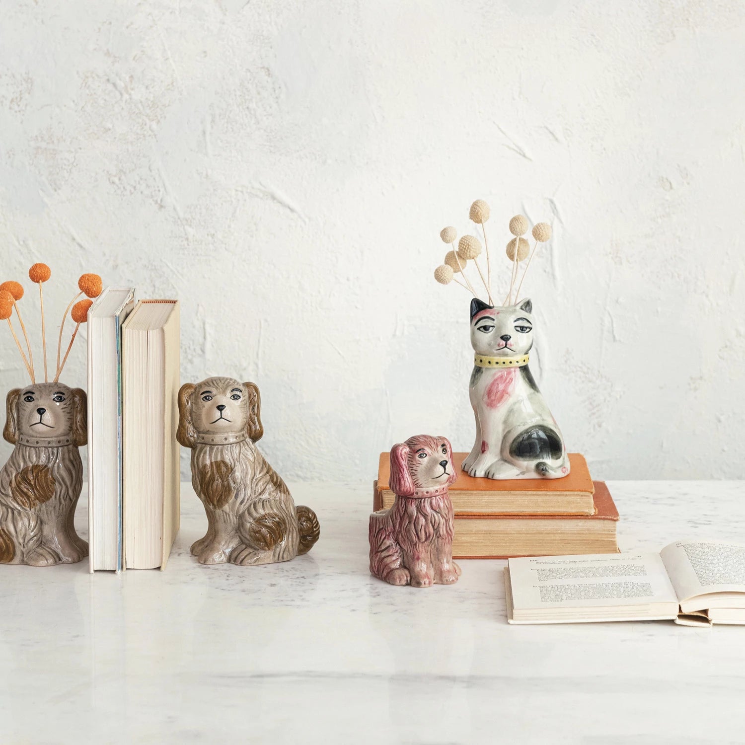 Brown Staffordshire Dog Vase