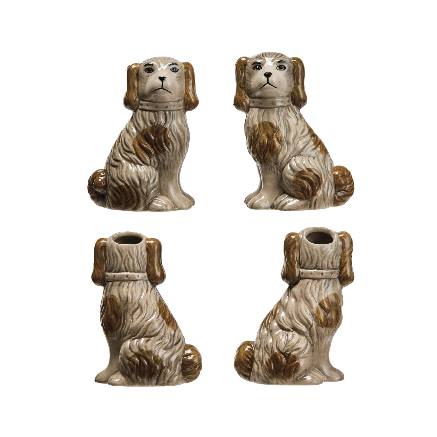 Brown Staffordshire Dog Vase