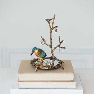 Bejeweled Kingfisher Trinket Box