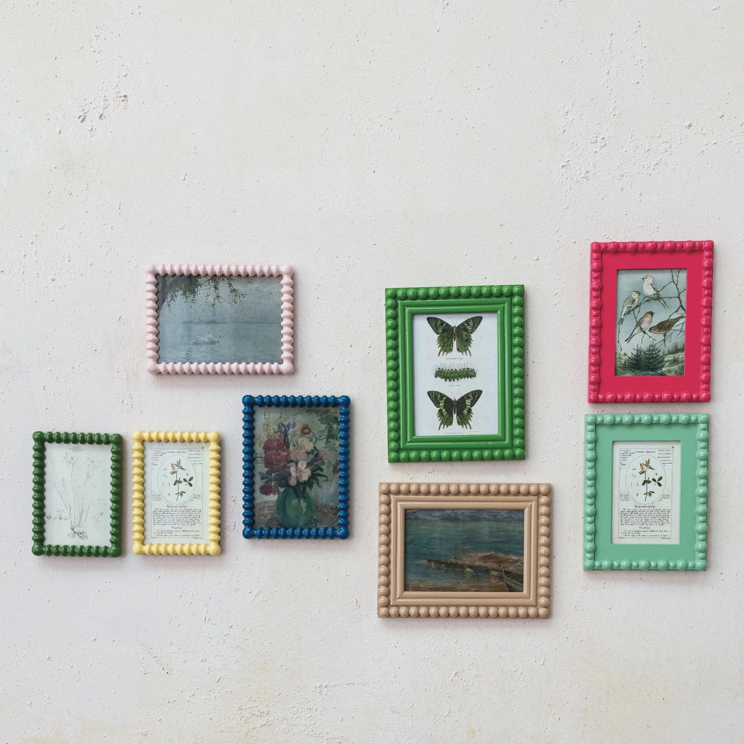 Pink or Sea Green Hobnail Frame