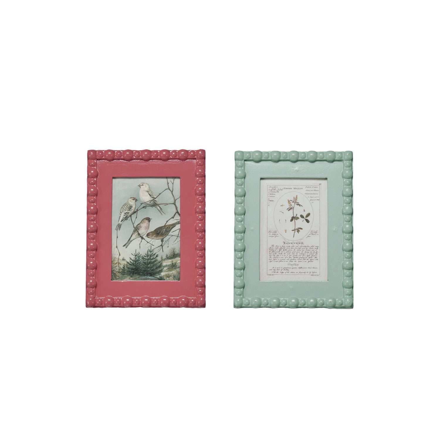 Pink or Sea Green Hobnail Frame