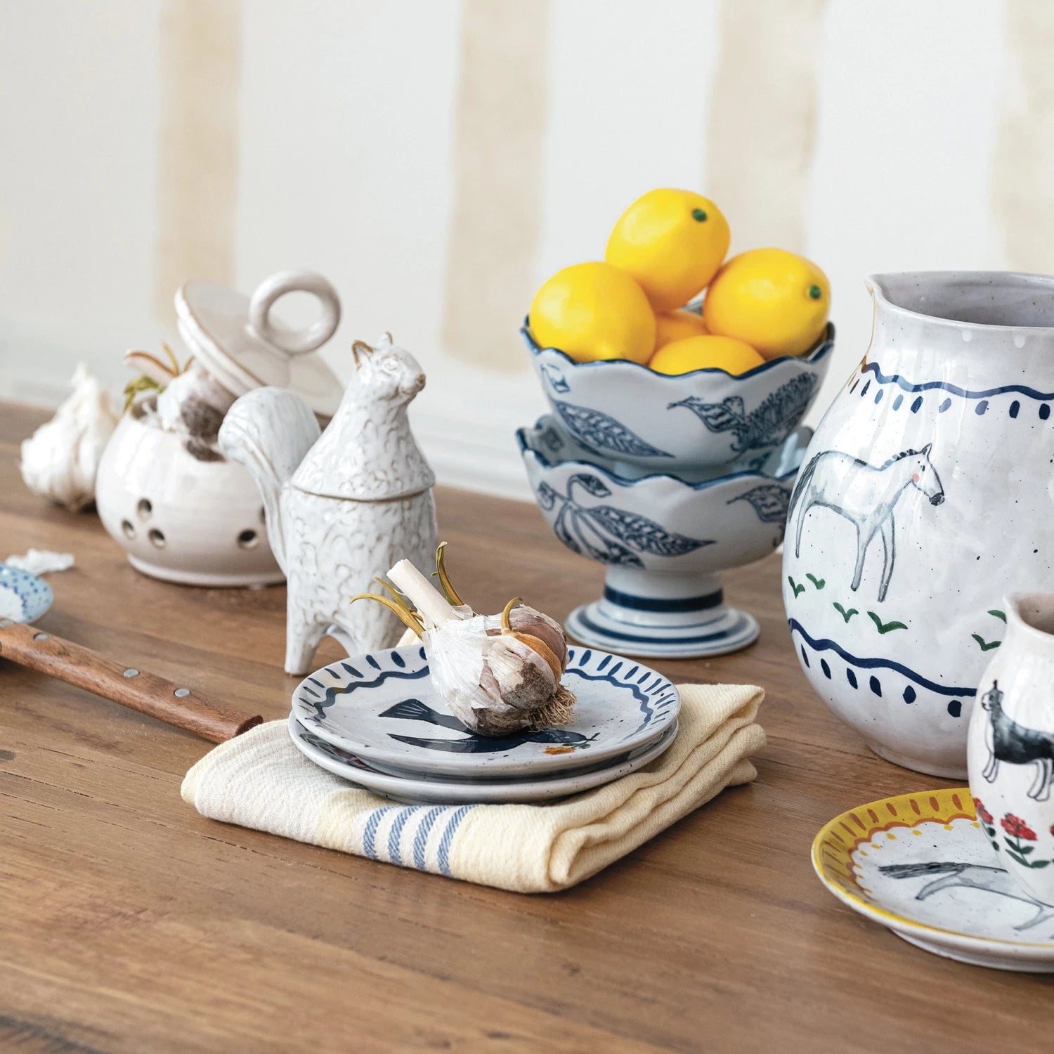 Hand-Painted Animal Plates