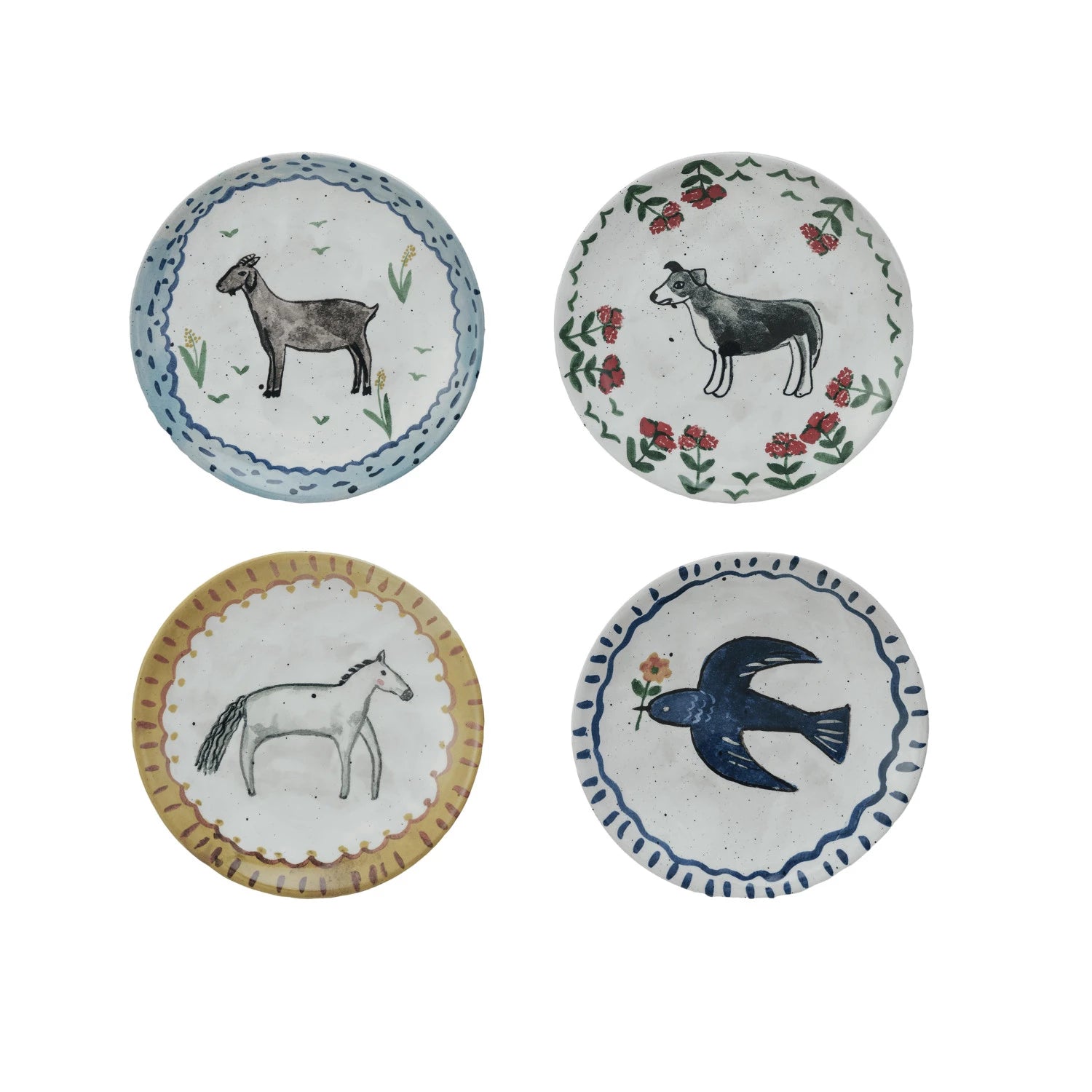 Hand-Painted Animal Plates