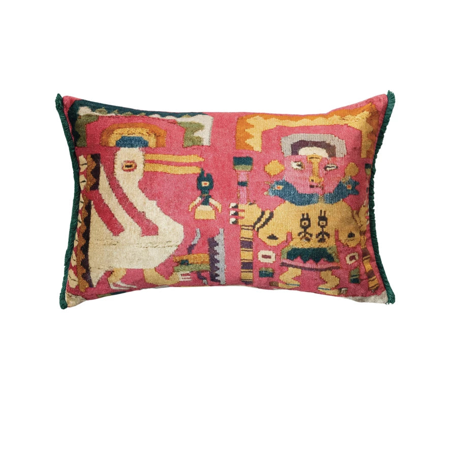 Vintage Carpet Pattern Lumbar Pillow