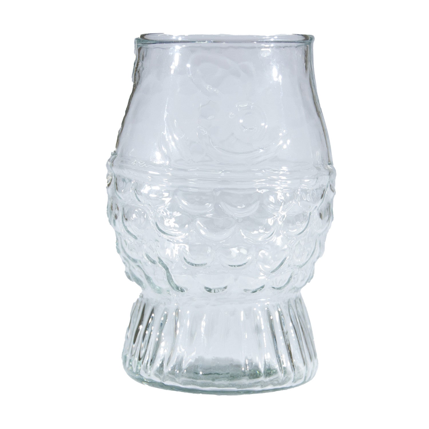 Pressed Glass Fish Shaped Drinking Glass
