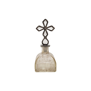 Decorative Glass Bottle with Zinc Alloy Stopper, Distressed Finish