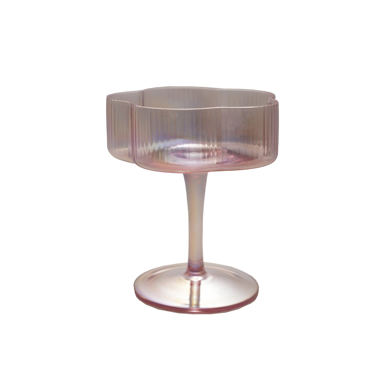 Flower Shaped Stemmed Coupe Glass
