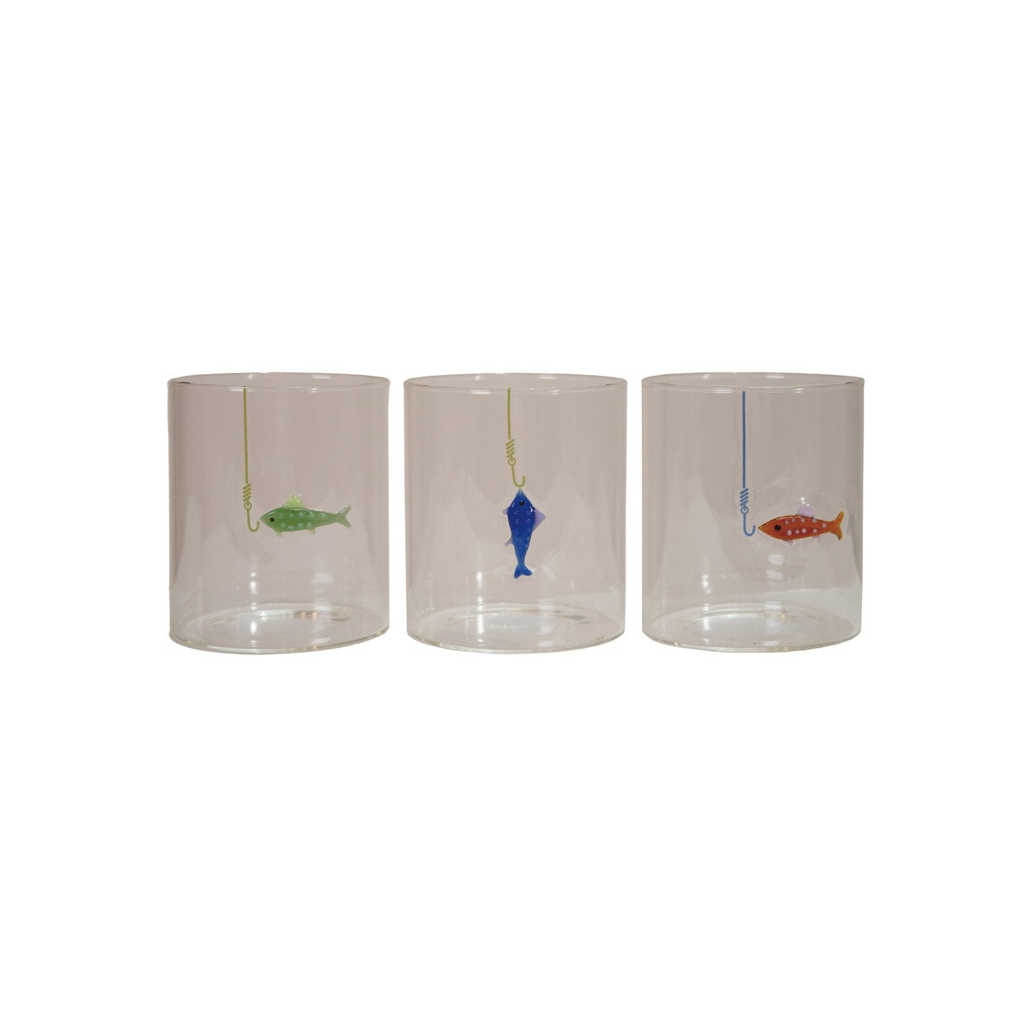 Fish On Hook Drinking Glass