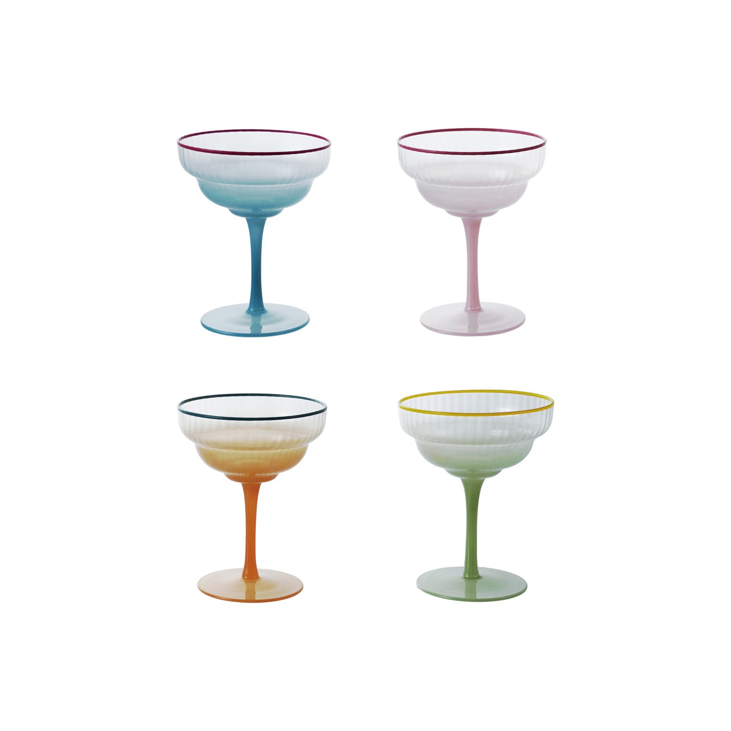 Ombre Fluted Stemmed Coupe Glass