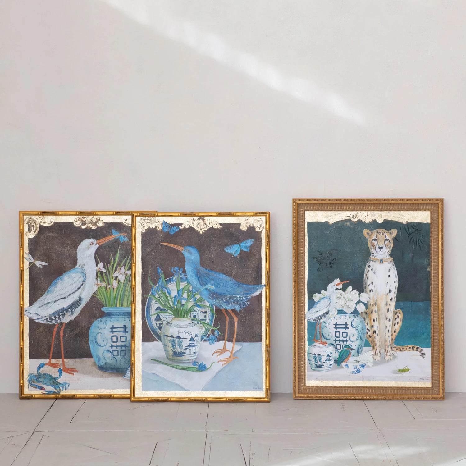 Bird Bamboo Framed Canvas Wall Décor.