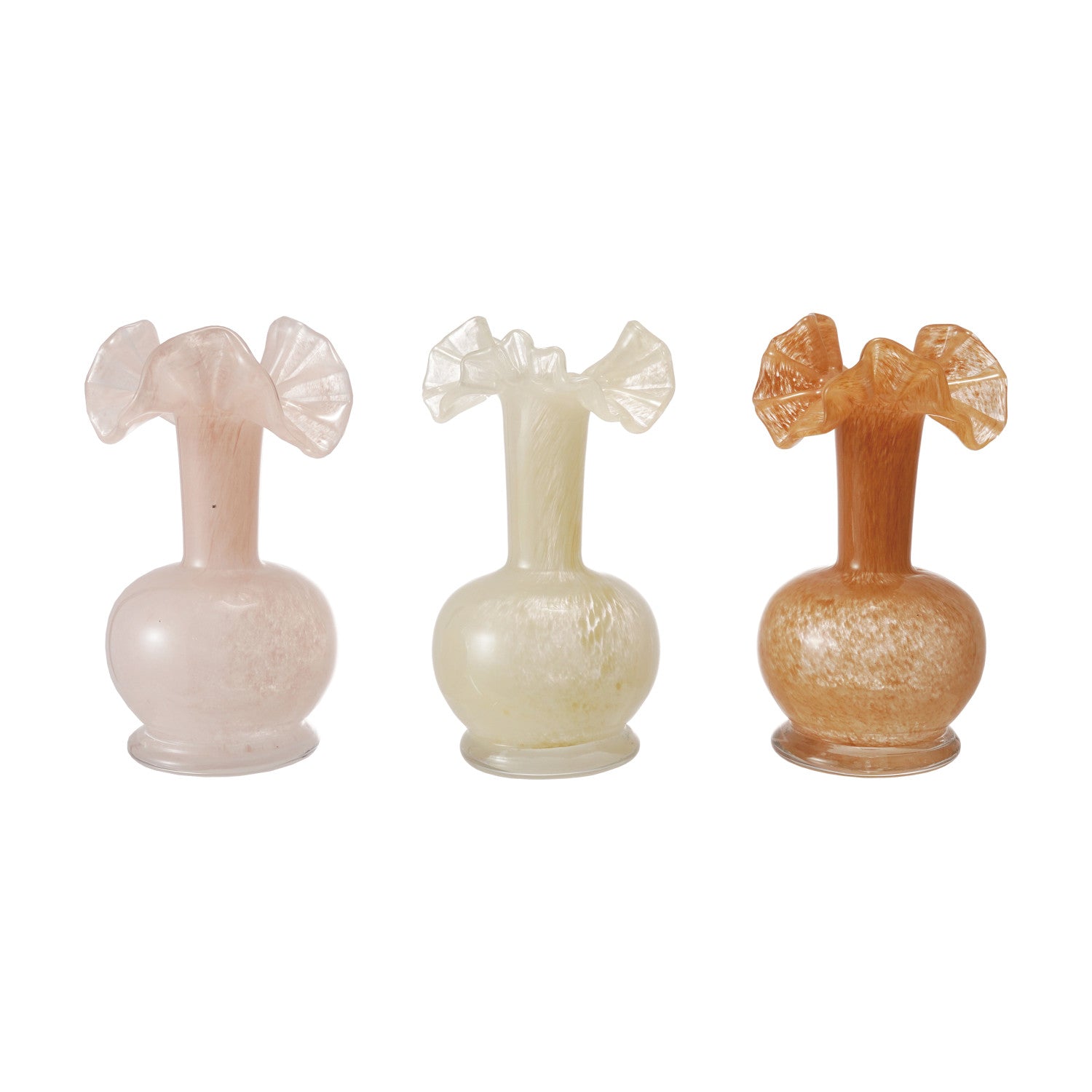 Art Glass Ruffled Vase