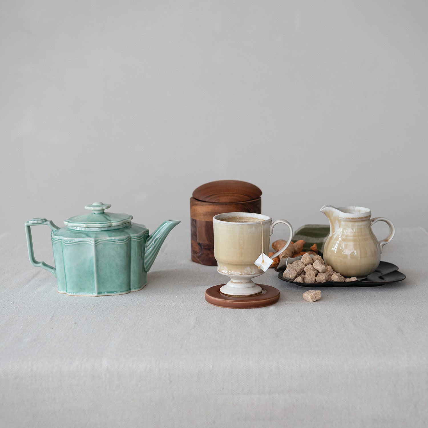 Sage Teapot with Strainer