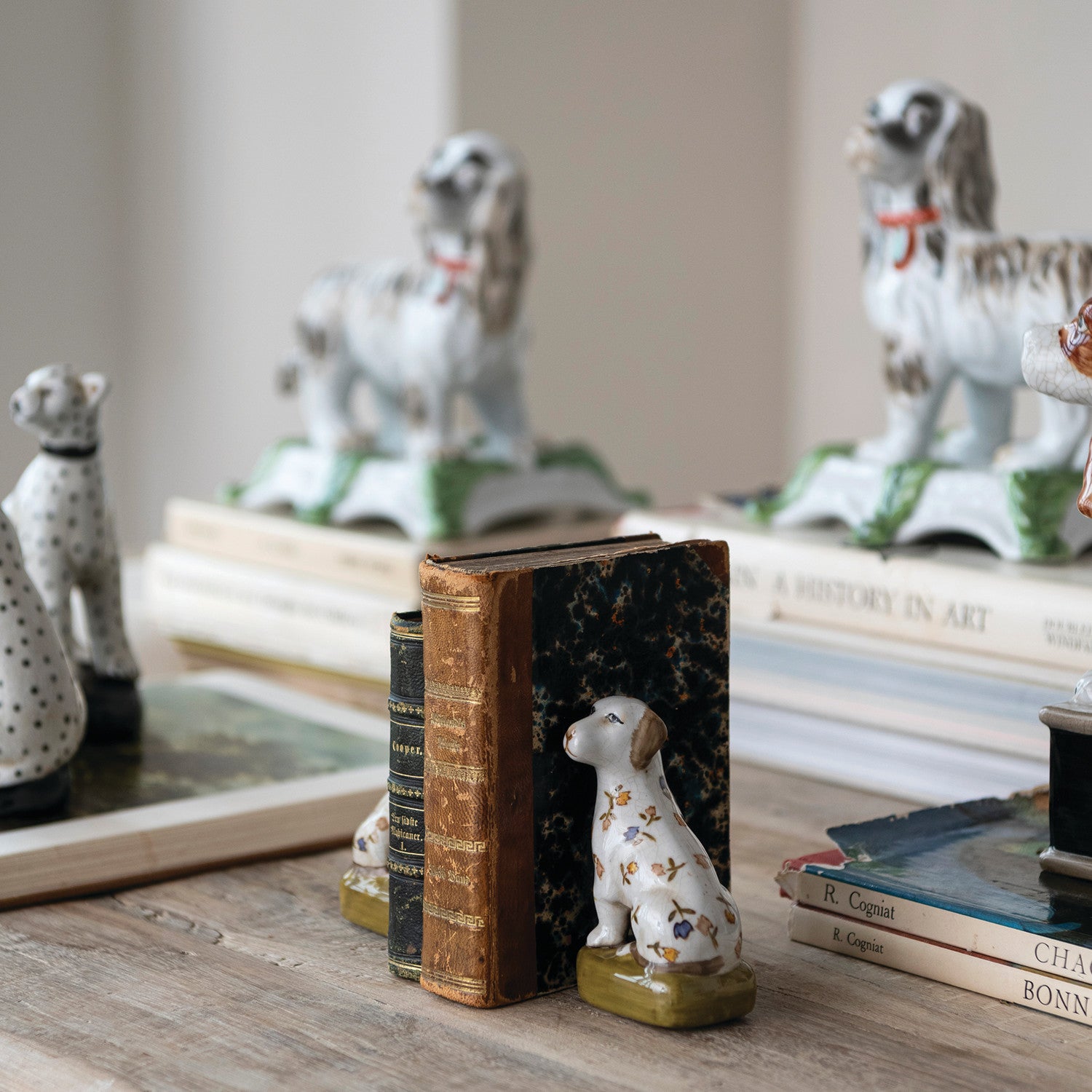 Hand-Painted Vintage Dog Bookend