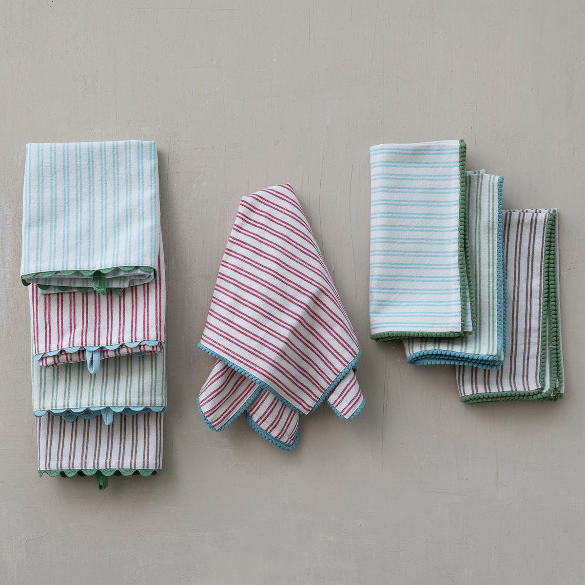 Woven Cotton Striped Tea Towel