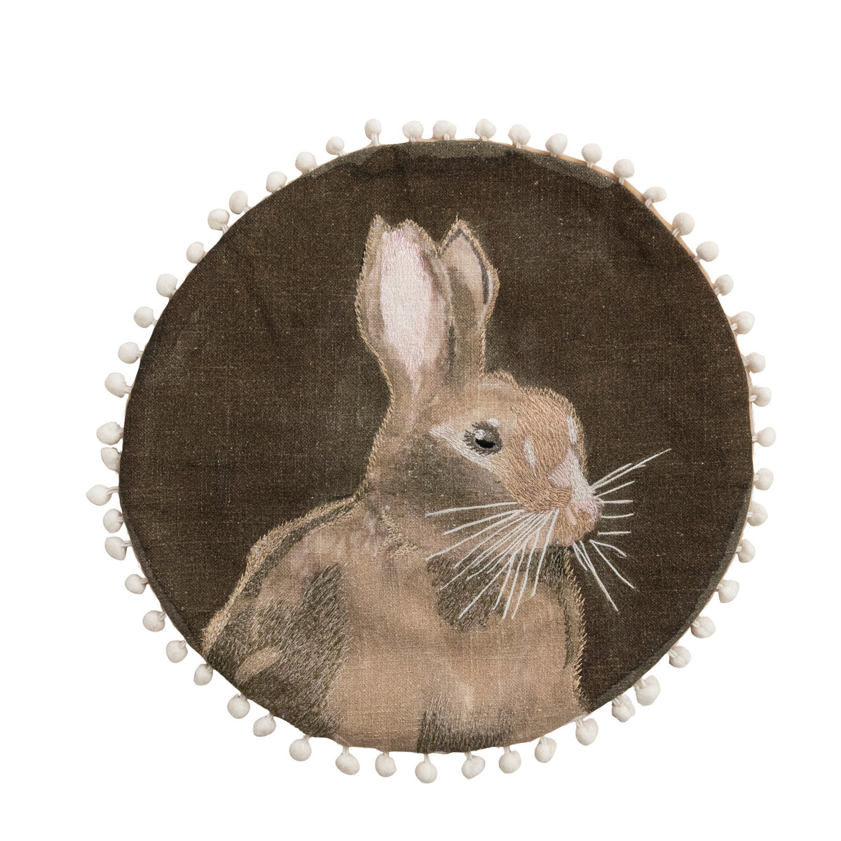 Rabbit Woven Cotton Printed Pillow