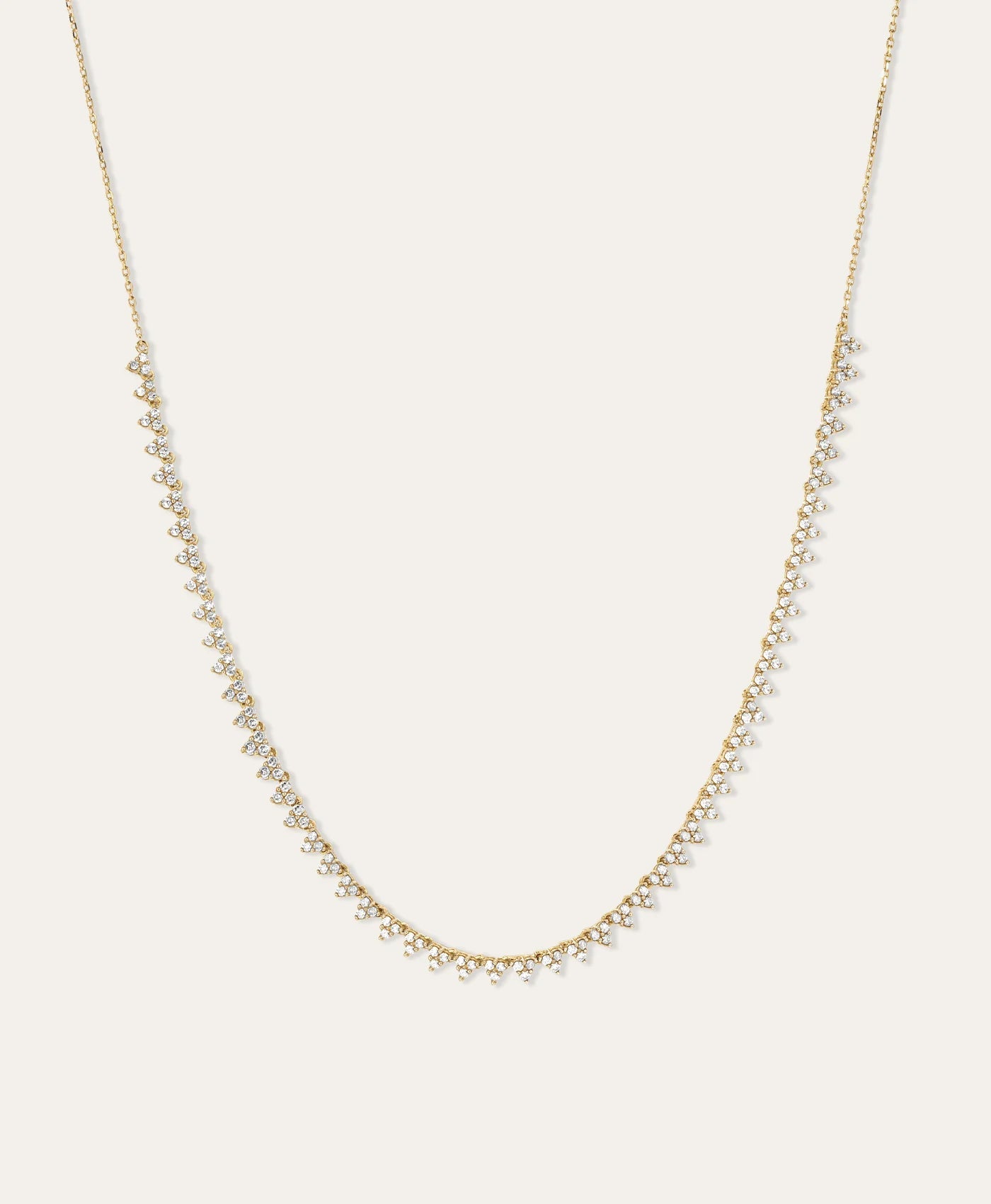Diamond Cluster Half Riviera Necklace - Box Turtle
