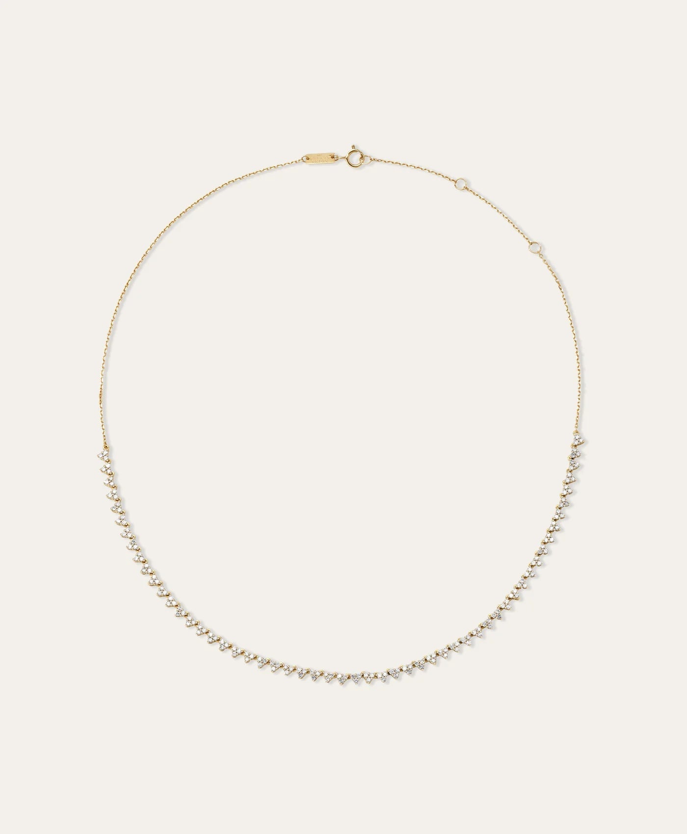 Diamond Cluster Half Riviera Necklace - Box Turtle