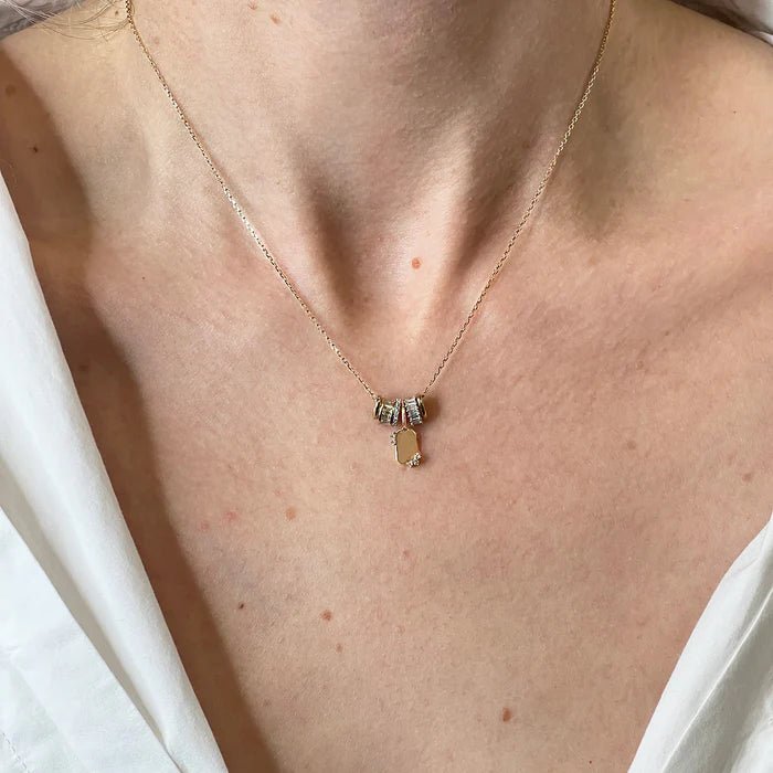 Diamond Dog Tag Mini Bead Charm - Box Turtle