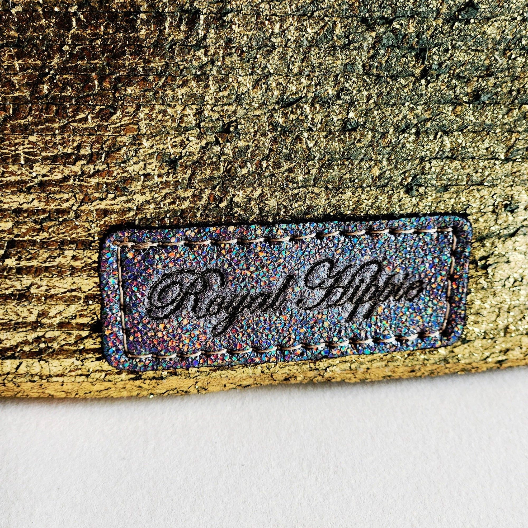 Distressed Gold Italian Leather Pouch With French Trim - Box Turtle