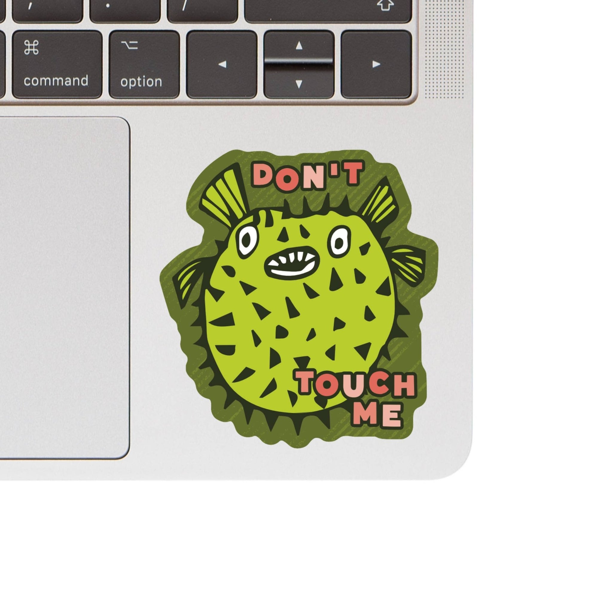 Don't Touch Me Puffer Fish Funny Vinyl Sticker - Box Turtle